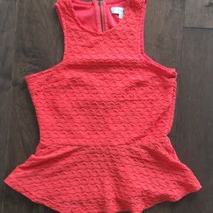 $5 CLEAROUT 
Orange tank peplum top temt size small s zip shirt